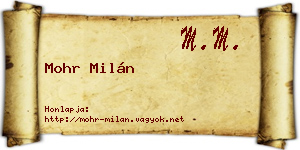 Mohr Milán névjegykártya