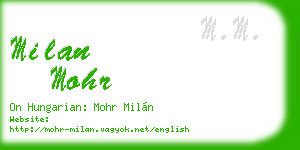 milan mohr business card